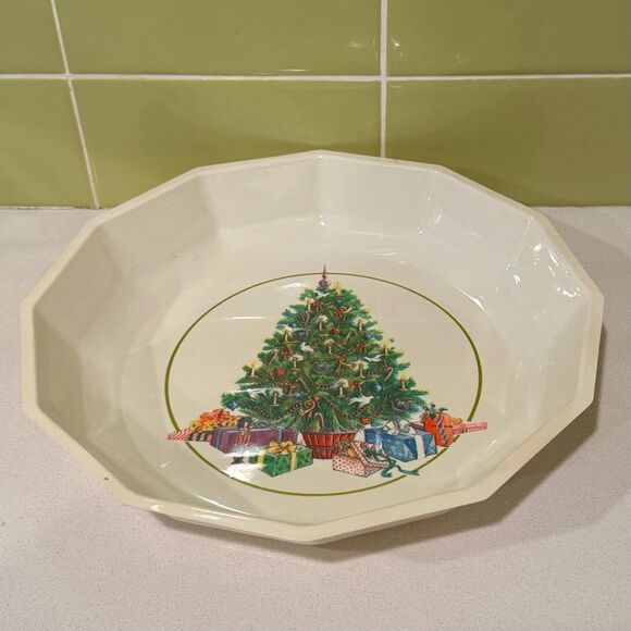 Vintage Christmas Tree Plastic Plate/Tray for Christmas Cookies - Picture 4 of 5